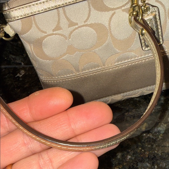 Coach Signature Beige Wristlet Clutch - Picture 4 of 9